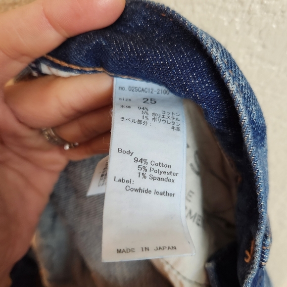 Moussy Vintage Glendele Distressed Tapered Raw Hem Ankle Skinny Denim Jeans 25 - Picture 12 of 15